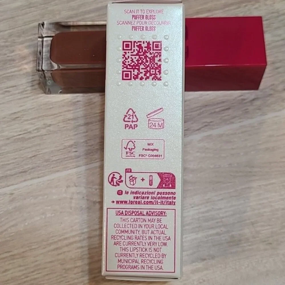 Valentino Puffer Gloss Lip Gloss 122A Warm It Up Plumping Shine Liquid NIB 0.2oz